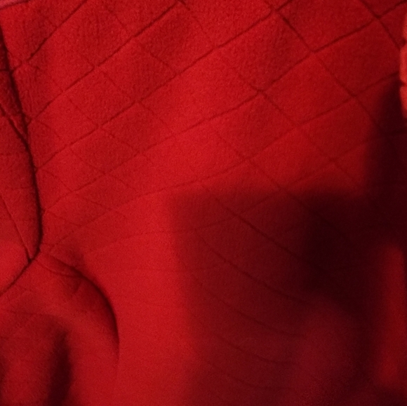 Talbots Red Fleece Jacket, Nylon Trim, Front Snap Pockets, Front Zip Sz 3XP - Picture 3 of 6